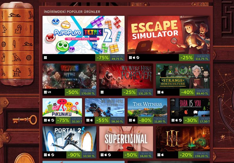 Steam Puzzle Festival has begun! Up to 90% Discounts Available